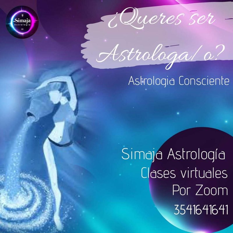 Afiche: ¿Quieres ser astróloga/o? Astrología Consciente, clases virtuales por Zoom